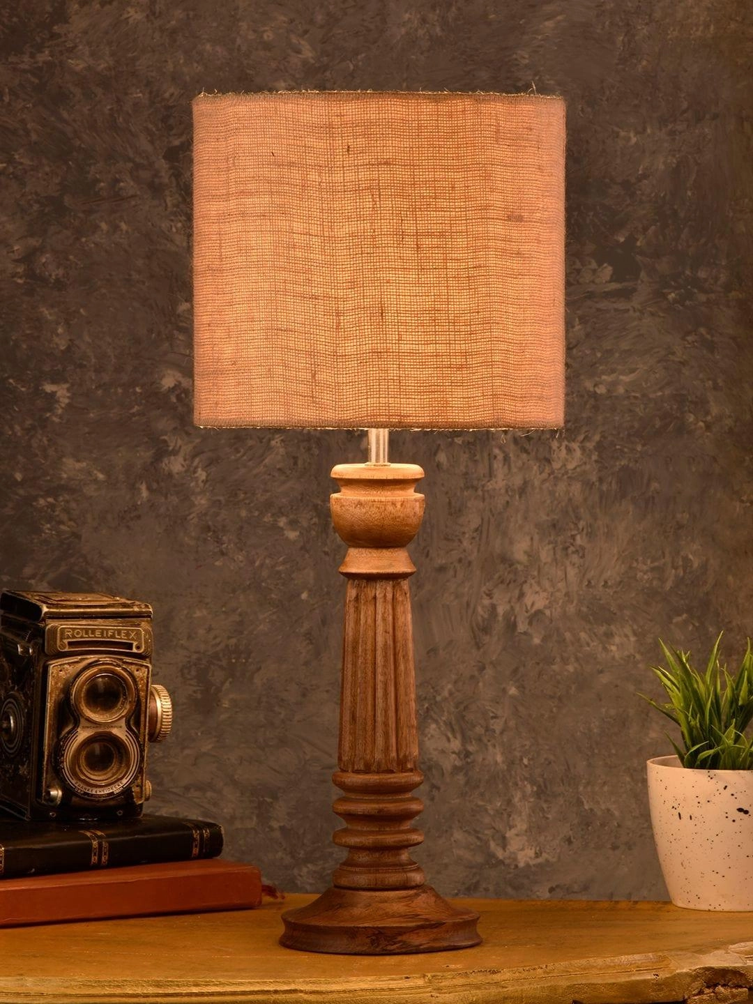 Pillar Brown Lamp with Brown Jute Shade Louis Poulsen chandelier