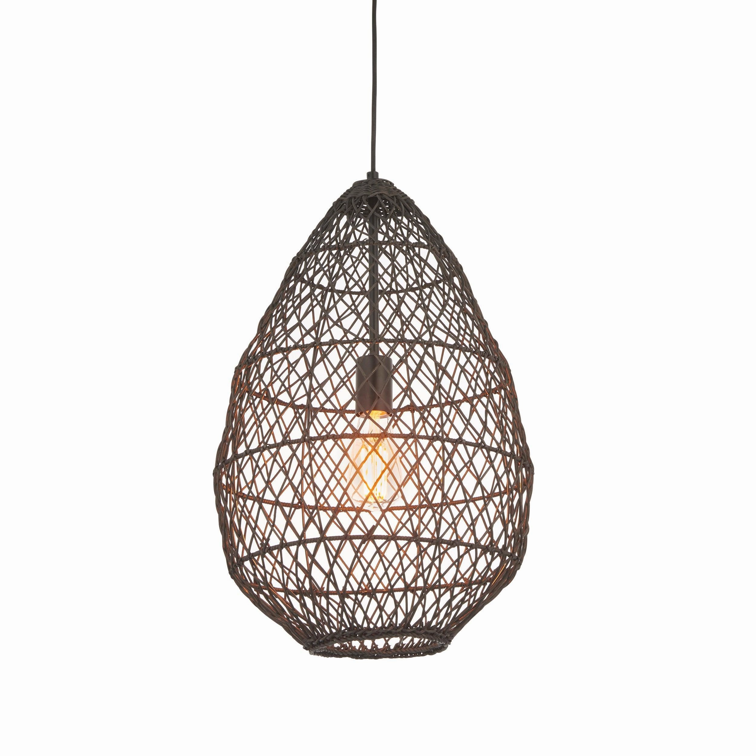 Pimva Handmade Black Rattan Ceiling Pendant Light