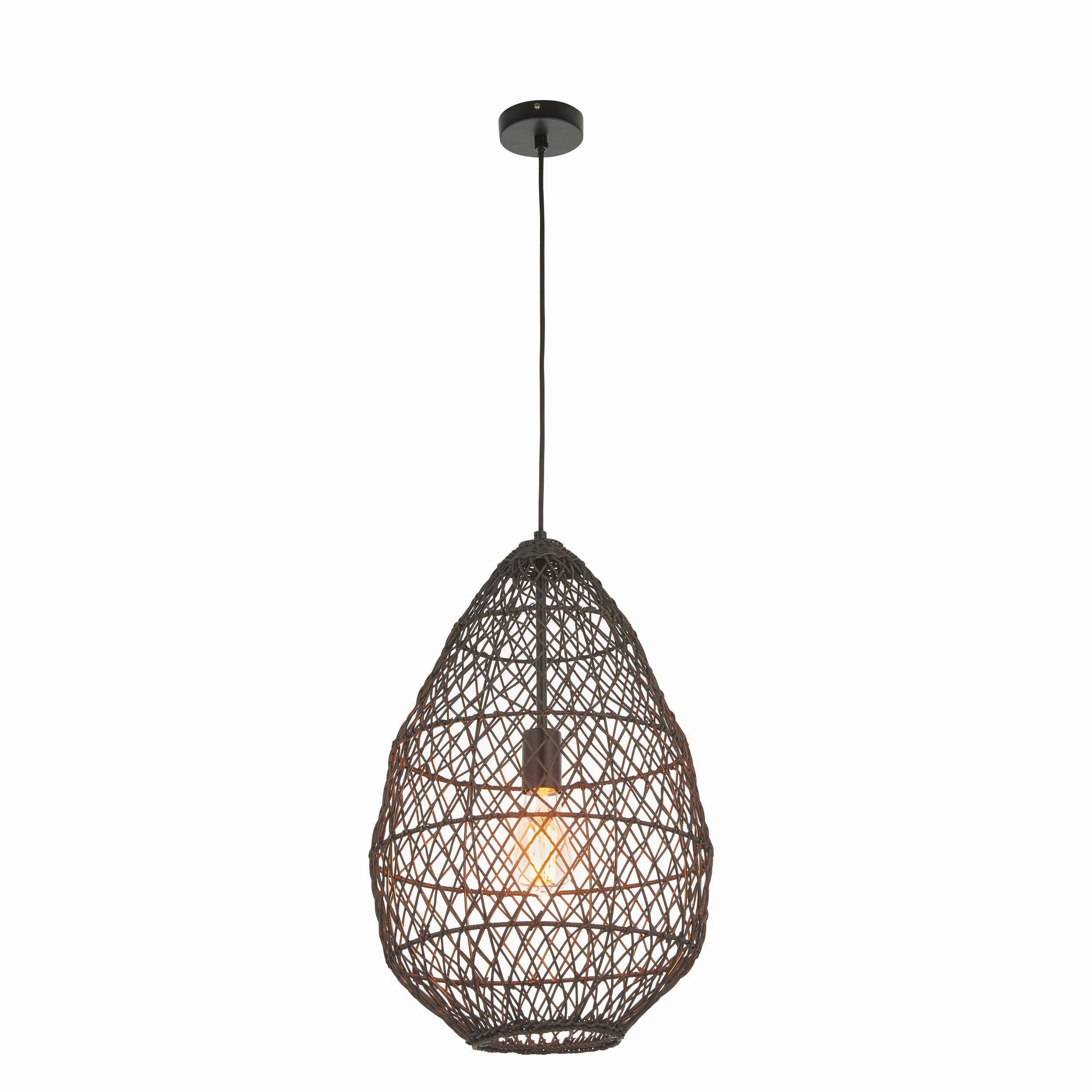 Pimva Handmade Black Rattan Ceiling Pendant Light
