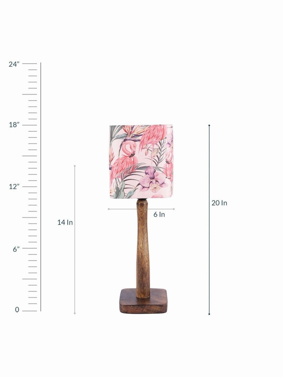 Pink Flamingo Wooden Lamp