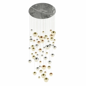 Planets 55 Light Multi-Drop LED Pendant Chrome/Copper/Brass minimalist ceiling light
