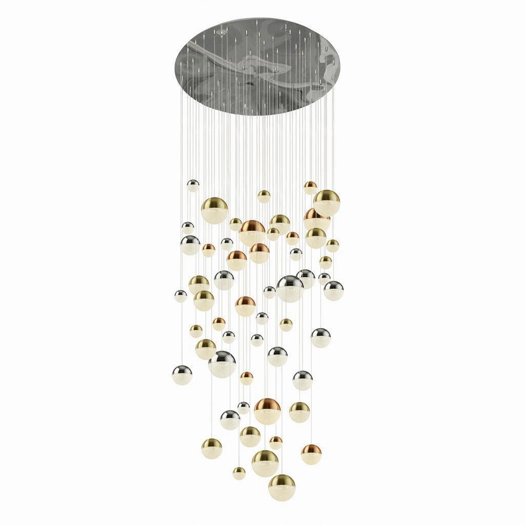 Planets 55 Light Multi-Drop LED Pendant Chrome/Copper/Brass minimalist ceiling light