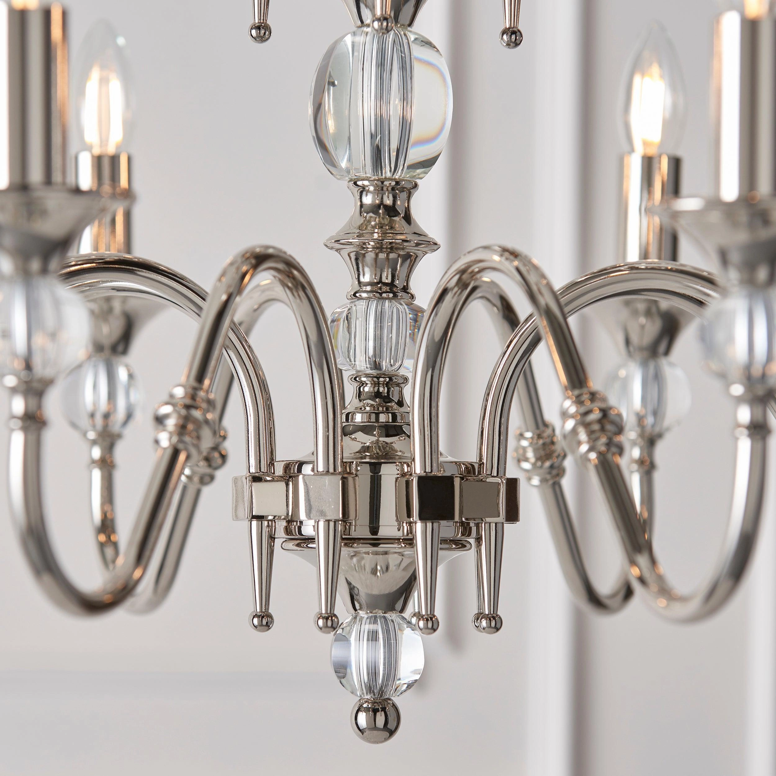 Polina 12 Light Polished Nickel Finish Chandelier