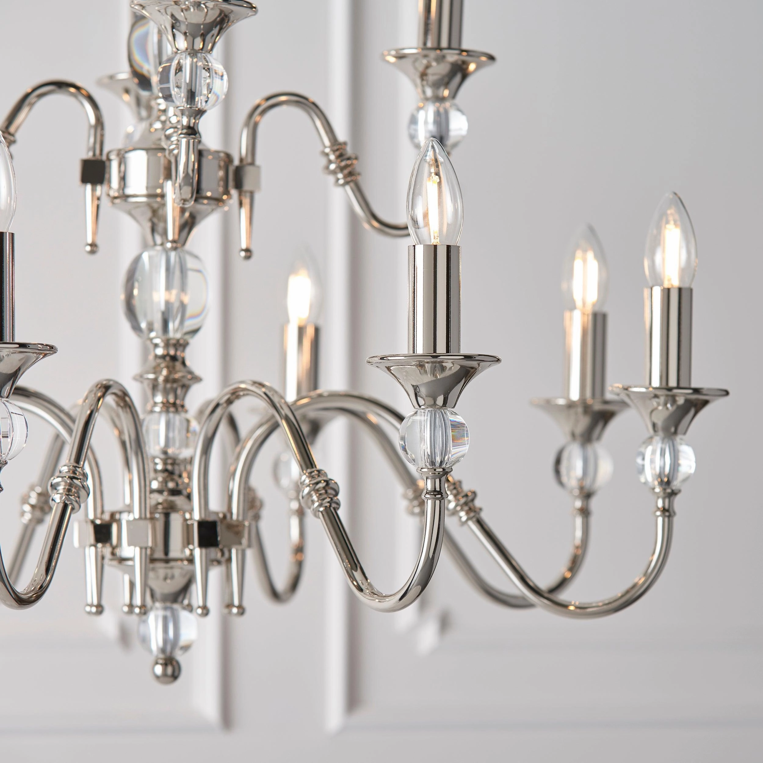 Polina 12 Light Polished Nickel Finish Chandelier