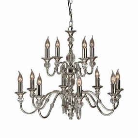 Polina 12 Light Polished Nickel Finish Chandelier simple ceiling design light
