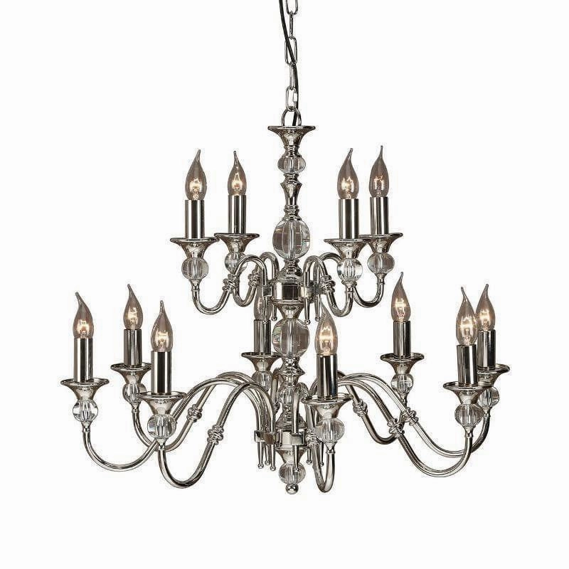 Polina 12 Light Polished Nickel Finish Chandelier simple ceiling design light