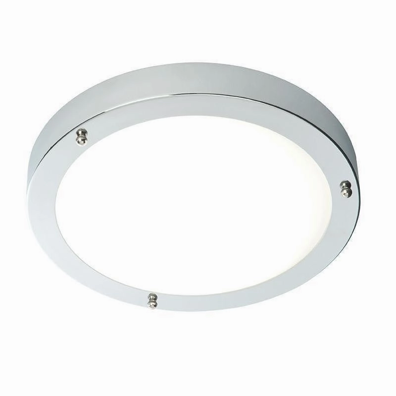Portico Chrome & Frosted Glass Flush LED Bathroom Ceiling Light simple ceiling design light