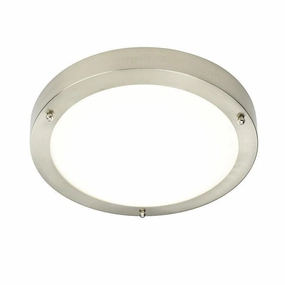 Portico Nickel & Glass Flush LED Bathroom Ceiling Light simple ceiling design light