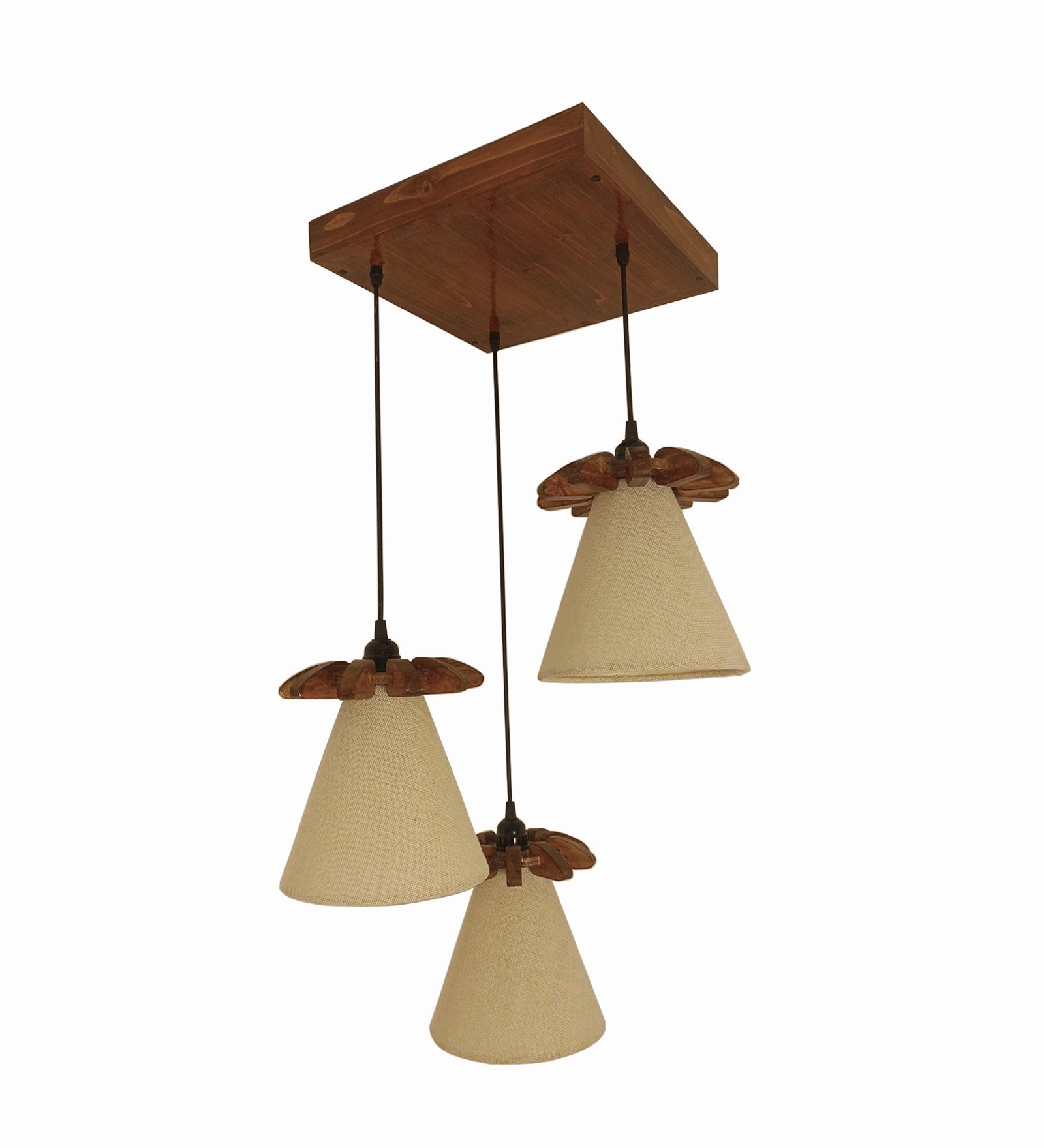 Propel Brown Wooden Cluster Hanging Lamp (BULB NOT INCLUDED)