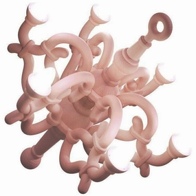 Qeeboo Fallen Chandelier Table Lamp M, Powder Pink Louis Poulsen chandelier