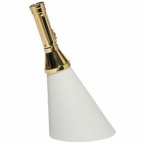 Qeeboo Flash Rechargeable Led Table Lamp Metal Finish H 48 Cm, Gold designer outdoor lamp