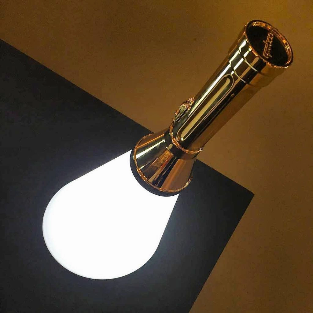 Qeeboo Flash Rechargeable Led Table Lamp Metal Finish H 48 Cm, Silver