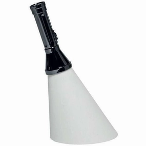 Qeeboo Flash Rechargeable Led Table Lamp Metal Finish H 48 Cm, Titanium designer outdoor lamp