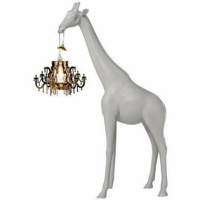 Qeeboo Giraffe In Love Floor Lamp Xs H 1m, Cold Sand garden LED light