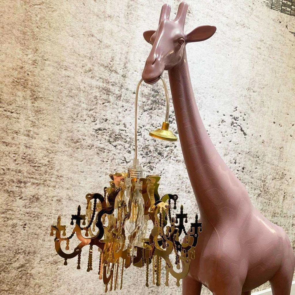 Qeeboo Giraffe In Love Floor Lamp Xs H 1m, Dusty Rose