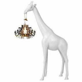 Qeeboo Giraffe In Love Floor Lamp Xs H 1m, White garden LED light