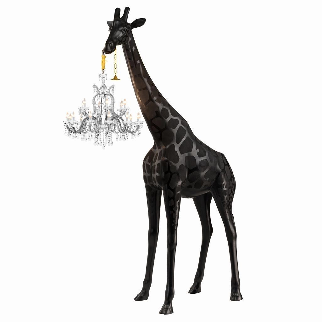 Qeeboo Giraffe In Love Indoor Floor Lamp H 4m, Black