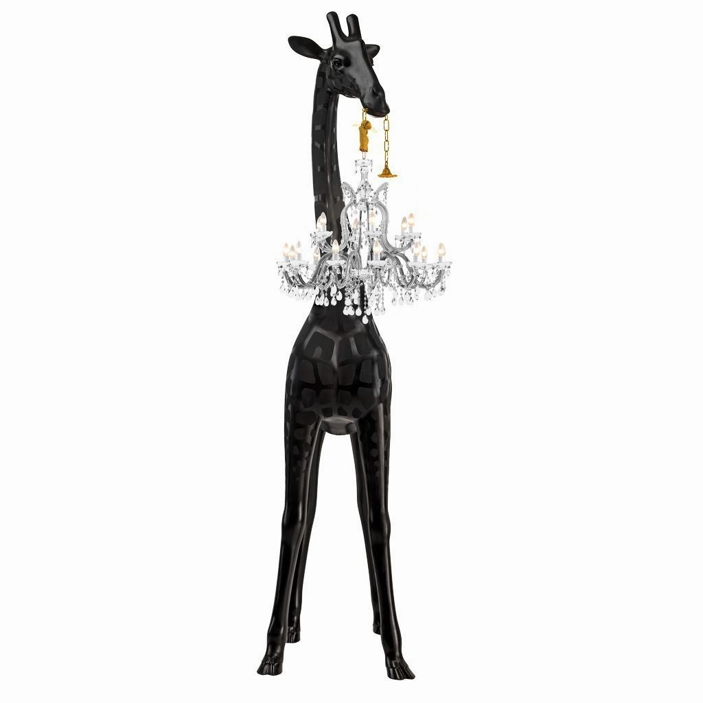 Qeeboo Giraffe In Love Indoor Floor Lamp H 4m, Black