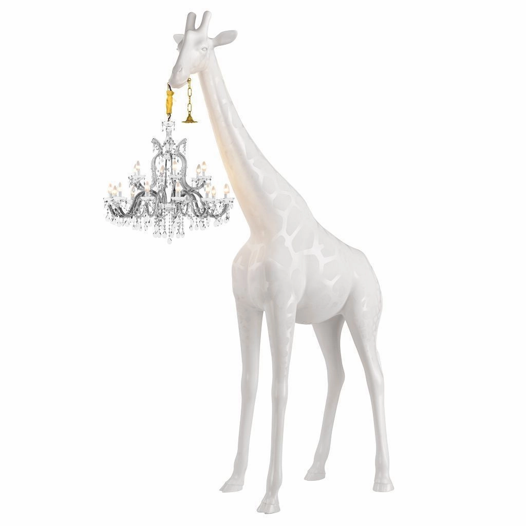Qeeboo Giraffe In Love Indoor Floor Lamp H 4m, White