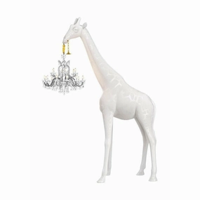 Qeeboo Giraffe In Love Indoor Floor Lamp H 4m, White garden LED light