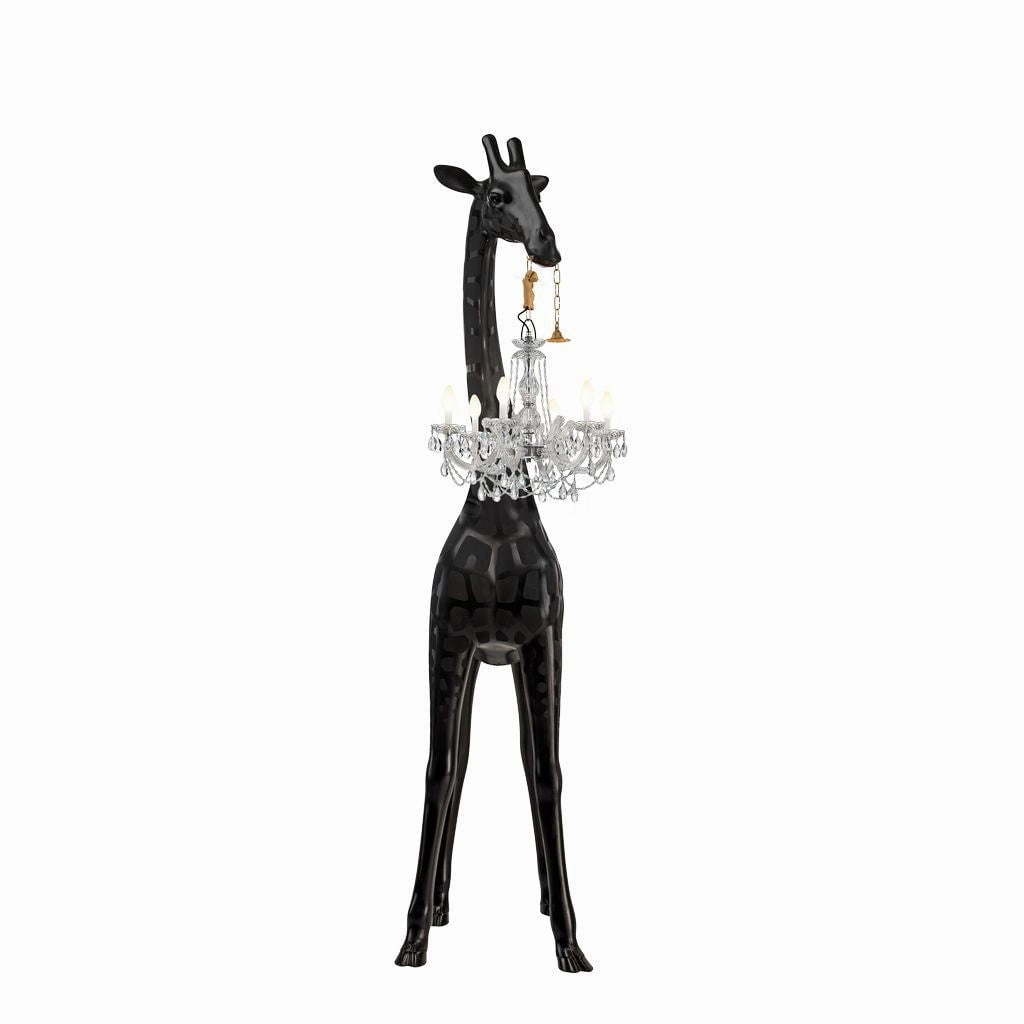 Qeeboo Giraffe In Love Outdoor Floor Lamp H 2.65m, Black