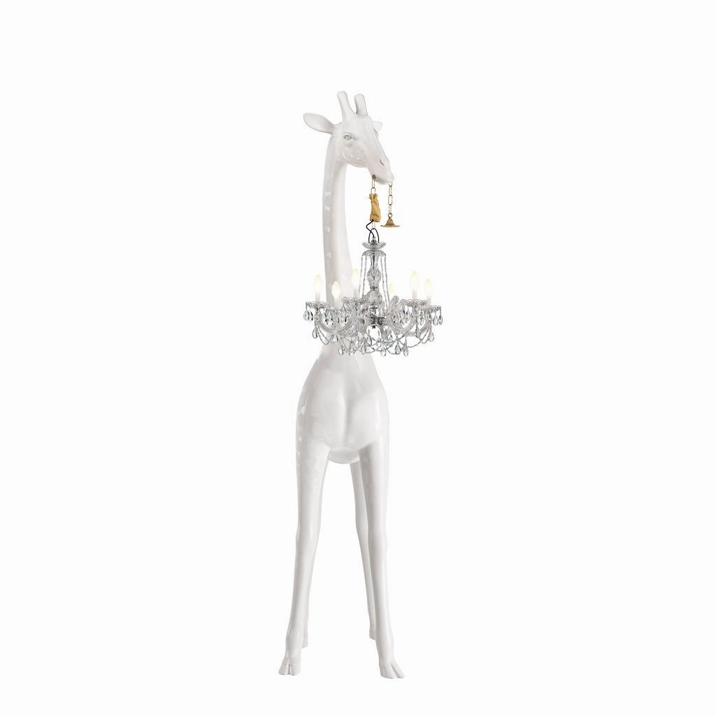 Qeeboo Giraffe In Love Outdoor Floor Lamp H 2.65m, White