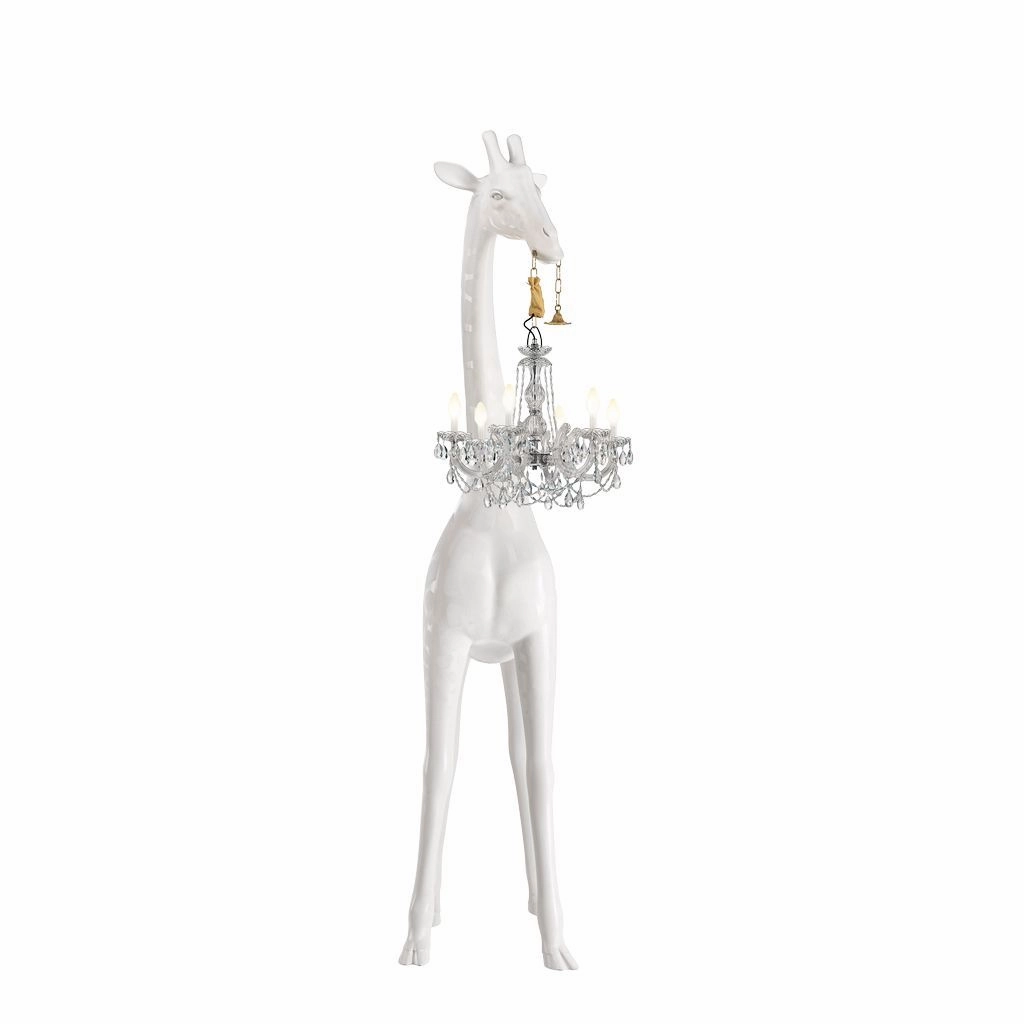Qeeboo Giraffe In Love Outdoor Floor Lamp H 2.65m, White
