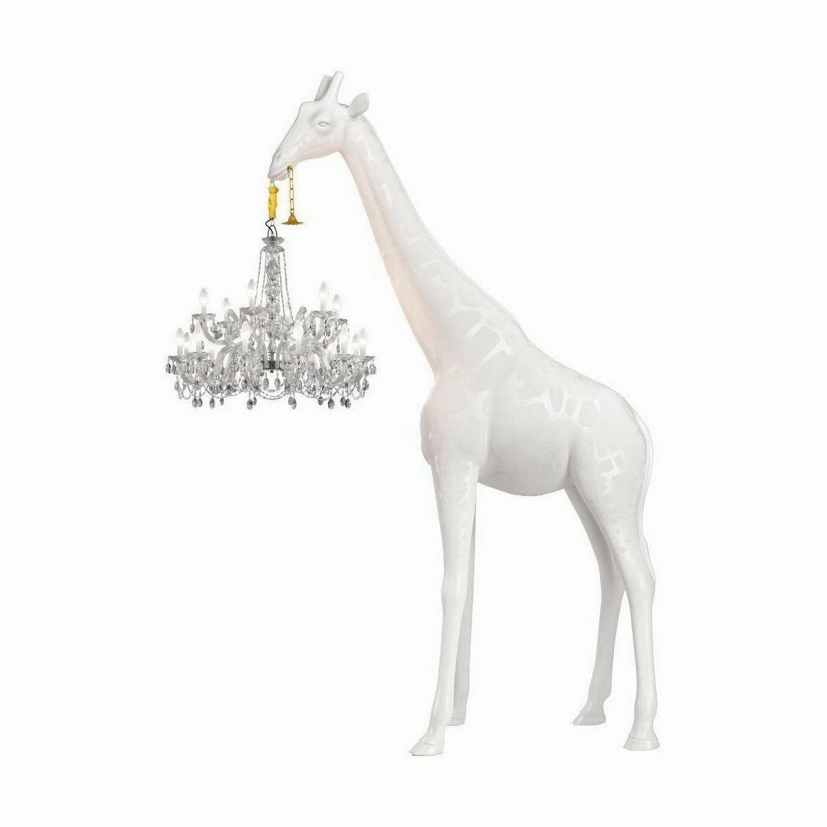 Qeeboo Giraffe In Love Outdoor Floor Lamp H 4m, White garden LED light