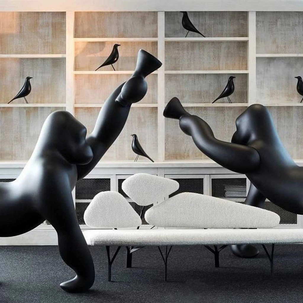 Qeeboo Kong Floor Lamp By Stefano Giovannoni H 1.4m, Black
