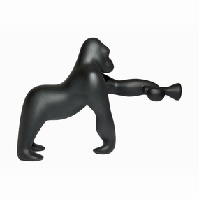 Qeeboo Kong Floor Lamp By Stefano Giovannoni H 1.4m, Black garden LED light