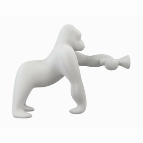 Qeeboo Kong Floor Lamp By Stefano Giovannoni H 1.4m, Ivory garden LED light