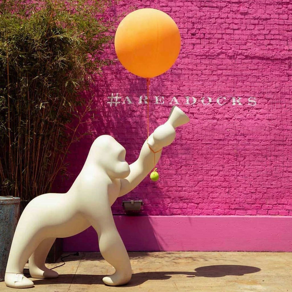Qeeboo Kong Floor Lamp By Stefano Giovannoni H 1.4m, Ivory