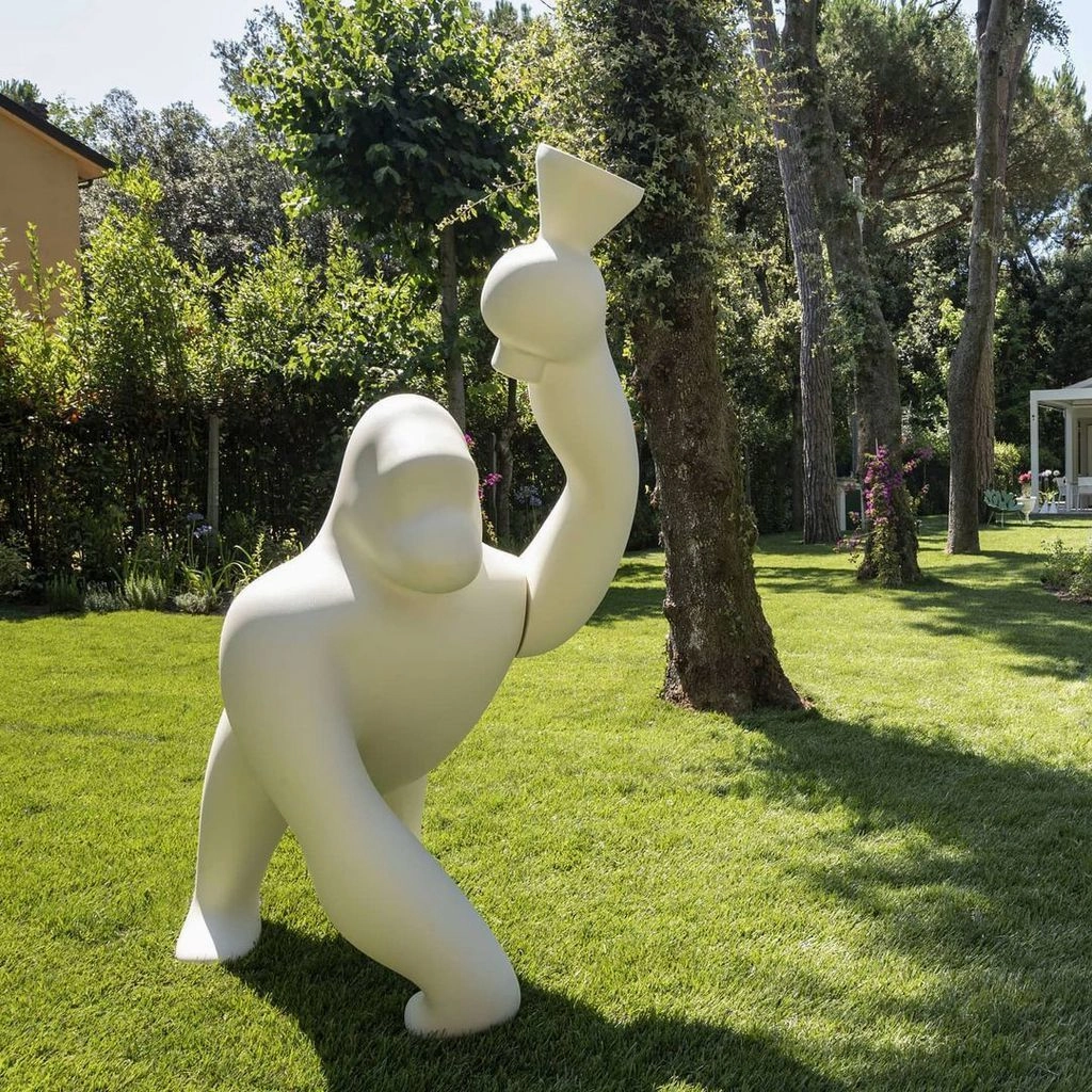 Qeeboo Kong Floor Lamp By Stefano Giovannoni H 1.4m, Ivory