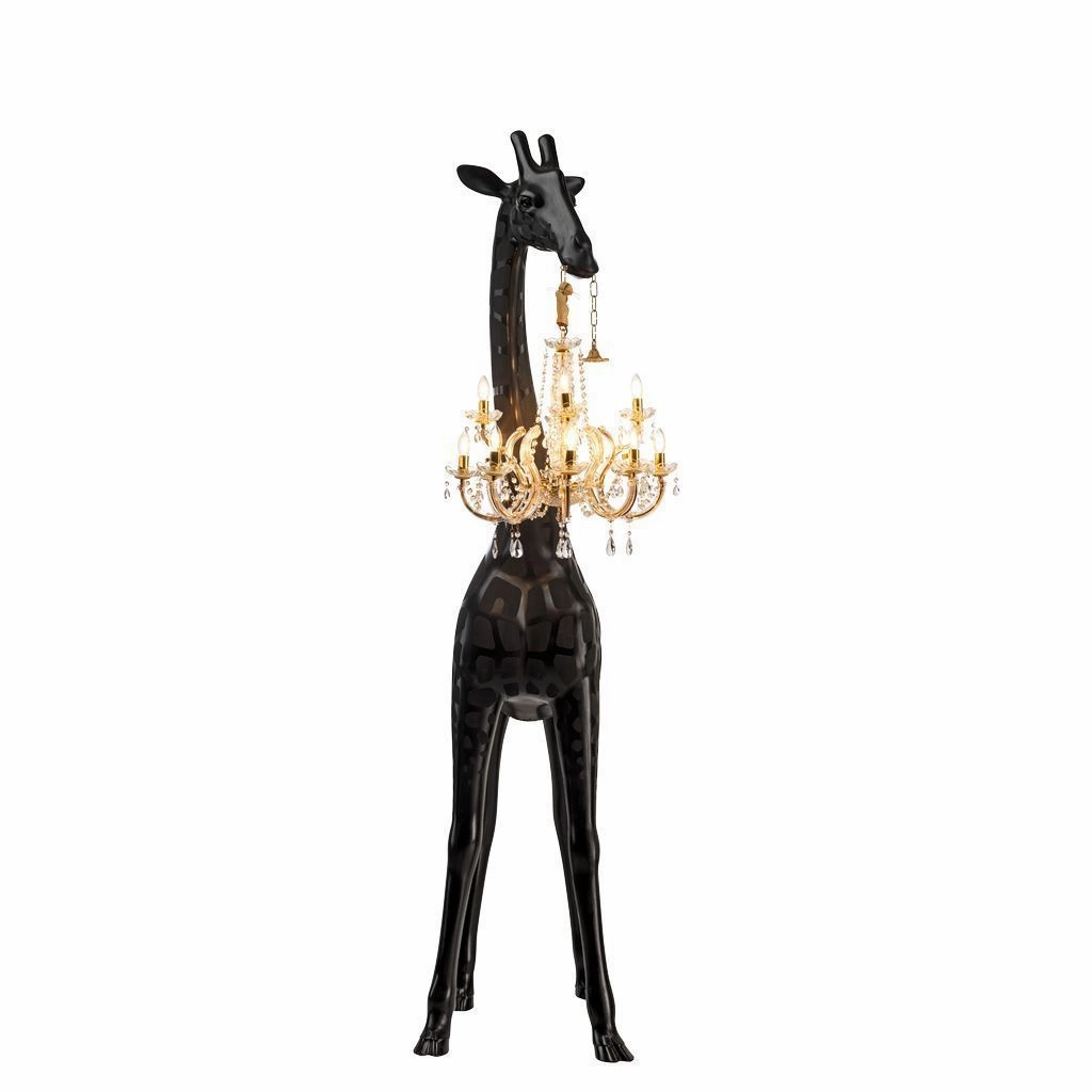 Qeeboo New Giraffe In Love Floor Lamp M H 2.65m, Black