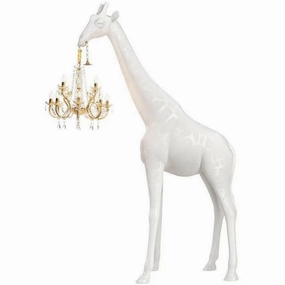 Qeeboo New Giraffe In Love Floor Lamp M H 2.65m, White garden LED light