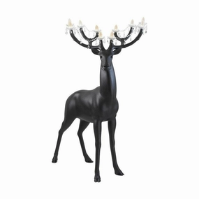 Qeeboo Sherwood Floor Lamp By Marcantonio H 2m, Black garden LED light