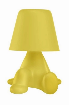 Qeeboo Sweet Brothers Table Lamp Rob, Yellow designer outdoor lamp