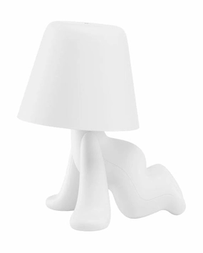 Qeeboo Sweet Brothers Table Lamp Ron, White designer outdoor lamp