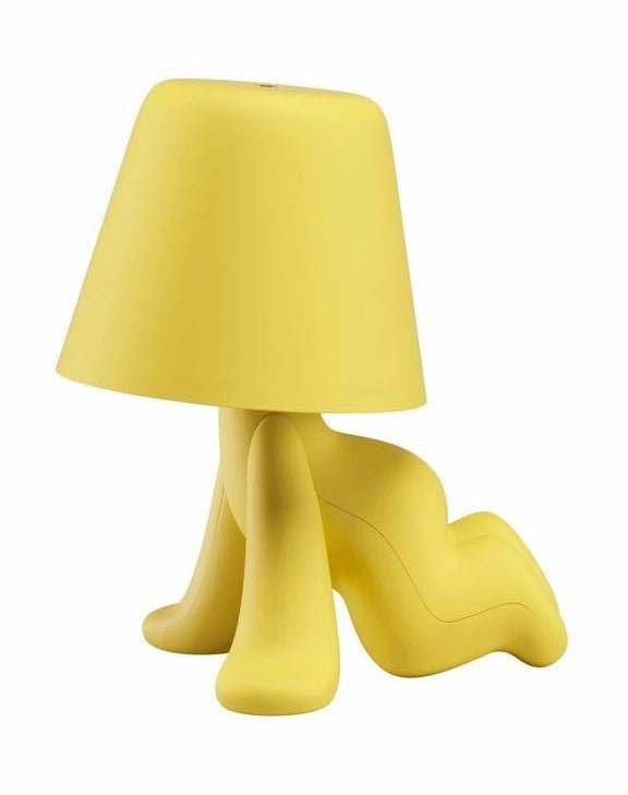 Qeeboo Sweet Brothers Table Lamp Ron, Yellow designer outdoor lamp