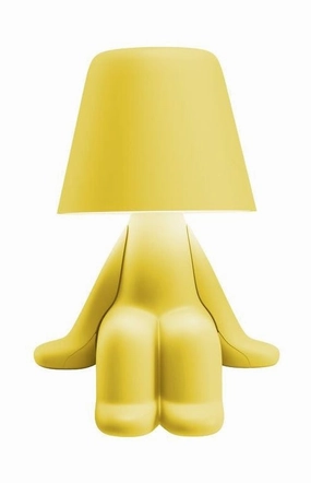 Qeeboo Sweet Brothers Table Lamp Sam, Yellow designer outdoor lamp