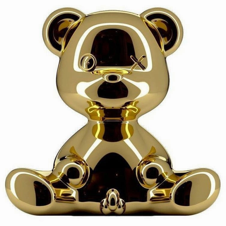 Qeeboo Teddy Boy Table Lamp With Cable Metal Finish, Gold designer outdoor lamp