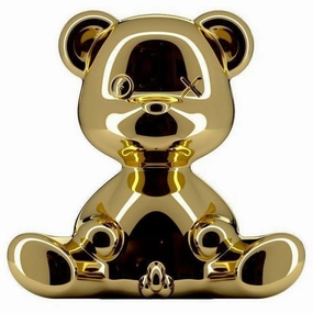 Qeeboo Teddy Boy Table Lamp With Cable Metal Finish, Gold designer outdoor lamp