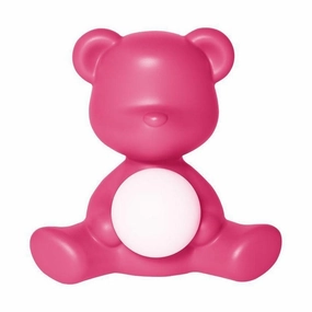 Qeeboo Teddy Girl Led Rechargeable Table Lamp, Fuxia designer outdoor lamp