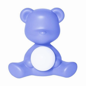 Qeeboo Teddy Girl Led Rechargeable Table Lamp, Light Blue designer outdoor lamp