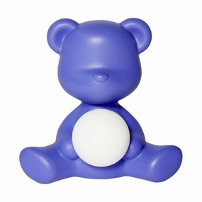 Qeeboo Teddy Girl Led Rechargeable Table Lamp, Purple designer outdoor lamp