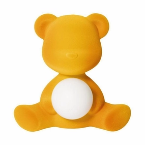 Qeeboo Teddy Girl Led Rechargeable Table Lamp Velvet Finish, Dark Gold Louis Poulsen chandelier