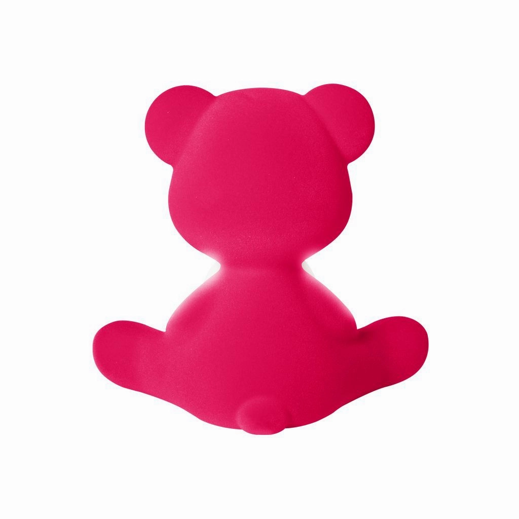 Qeeboo Teddy Girl Led Rechargeable Table Lamp Velvet Finish, Fuxia