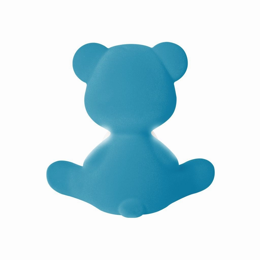 Qeeboo Teddy Girl Led Rechargeable Table Lamp Velvet Finish, Light Blue