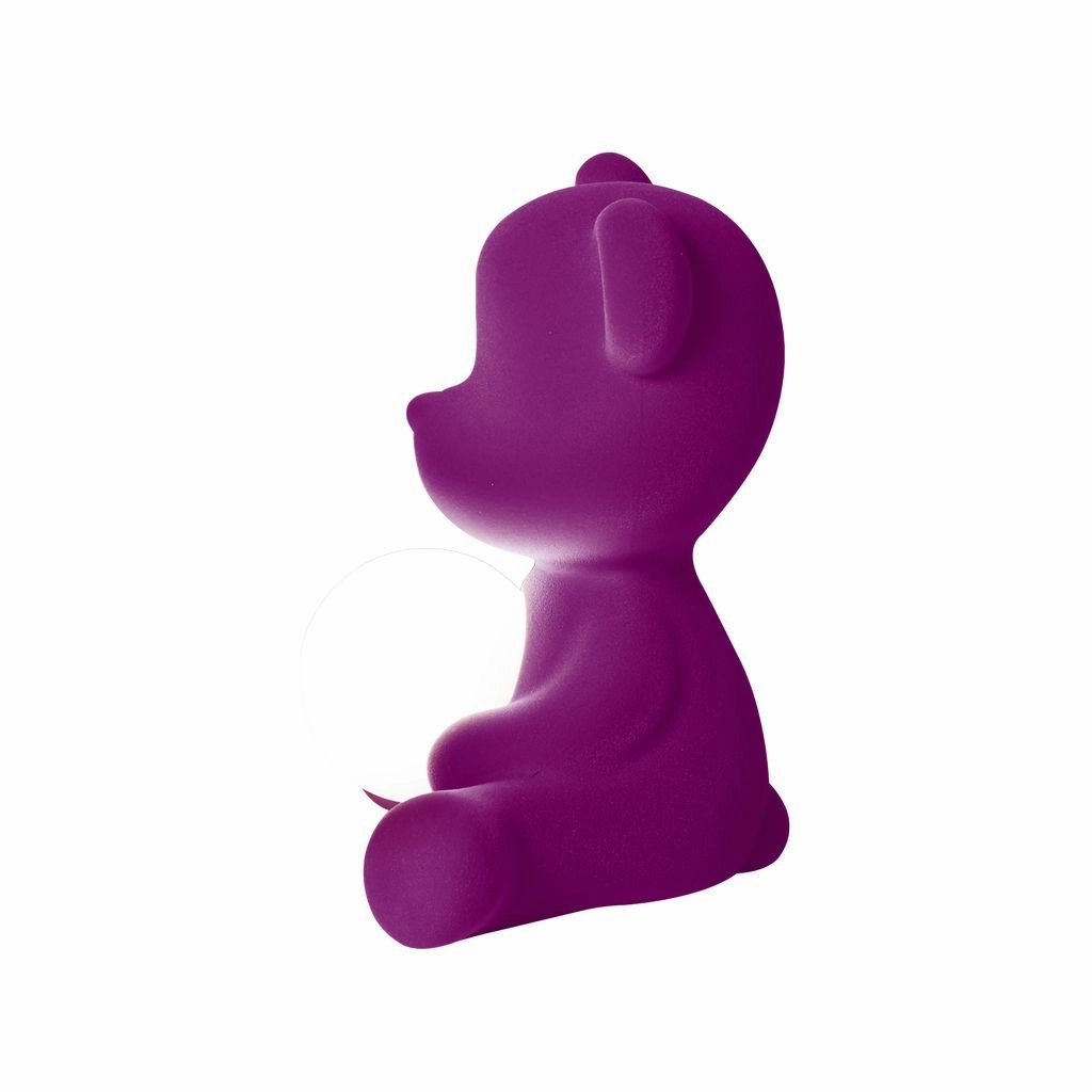 Qeeboo Teddy Girl Led Rechargeable Table Lamp Velvet Finish, Purple