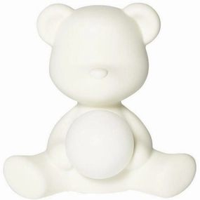 Qeeboo Teddy Girl Led Rechargeable Table Lamp, White designer outdoor lamp